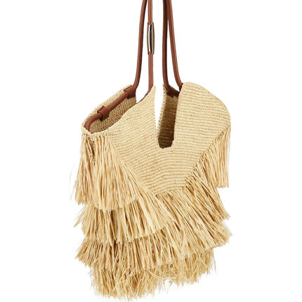 Zimmermann Goldentime medium raffia tote bag