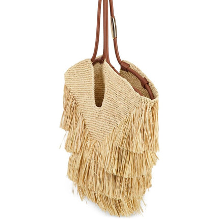 Zimmermann Goldentime medium raffia tote bag