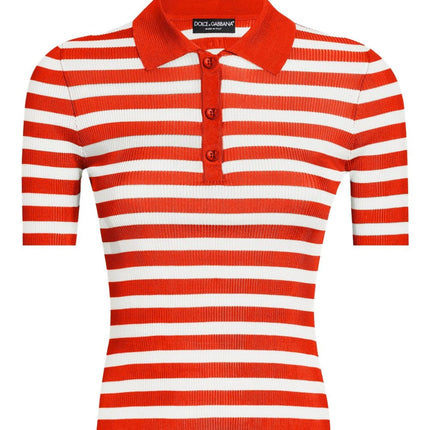 Dolce & Gabbana Striped Polo Top