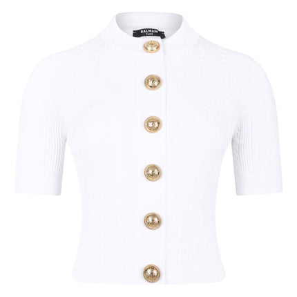 Balmain Ribbed buttoned top