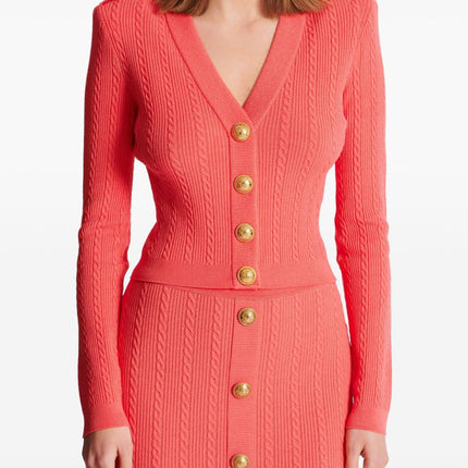 Balmain Long-sleeved twisted knit cardigan