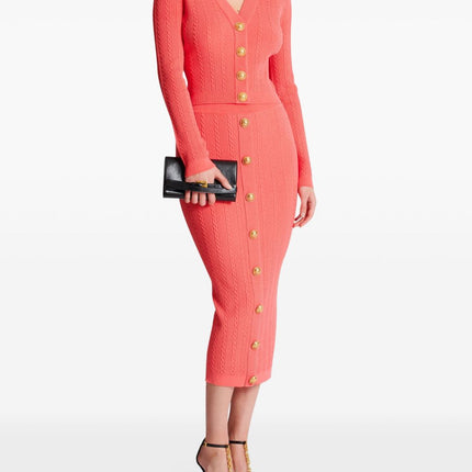 Balmain Long-sleeved twisted knit cardigan