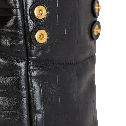 Balmain 1945 Soft PB-monogrammed crinkled small leather tote bag