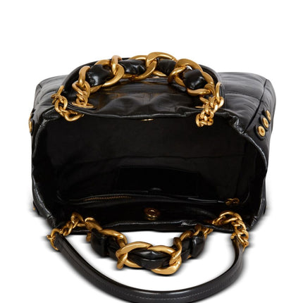 Balmain 1945 Soft PB-monogrammed crinkled small leather tote bag