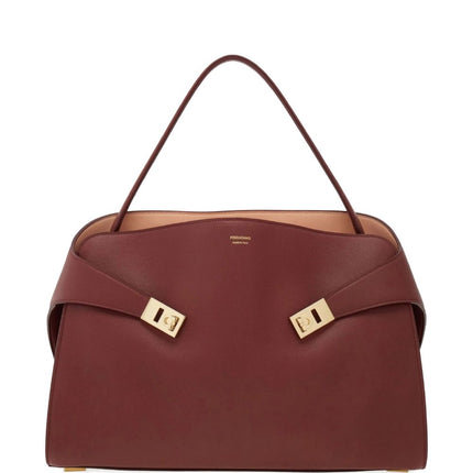 Ferragamo Hug soft two-tone shoulder bag (M)