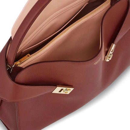 Ferragamo Hug soft two-tone shoulder bag (M)