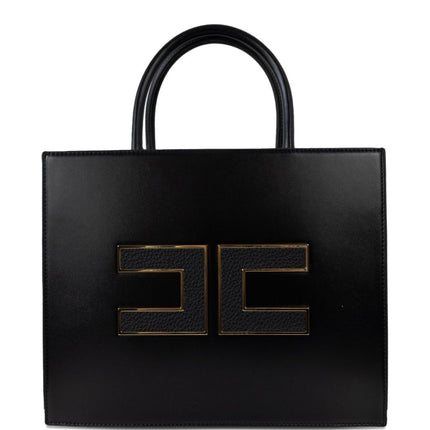 Elisabetta Franchi Logo-plaque leather tote bag