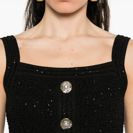 Balmain Black Sleeveless Tops