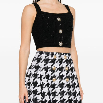 Balmain Black Sleeveless Tops