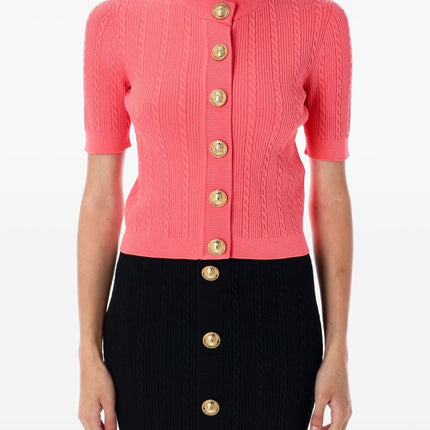 Balmain Cable-knit buttoned cardigan