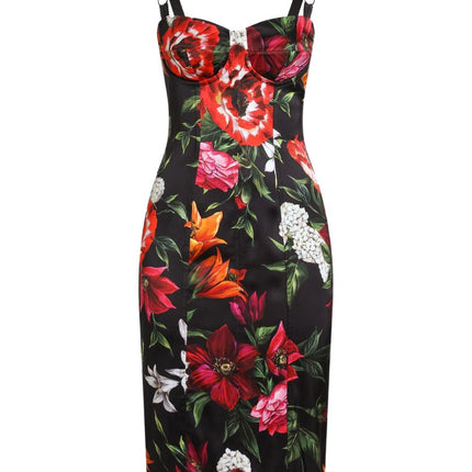 Dolce & Gabbana Flower print satin dress