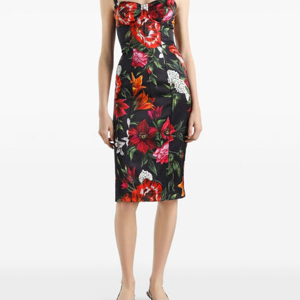 Dolce & Gabbana Flower print satin dress
