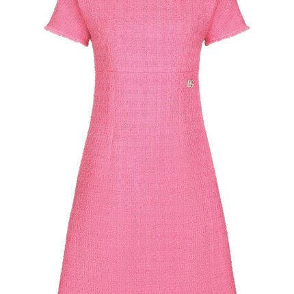 Dolce & Gabbana Rachel tweed calf-length dress with DG logo