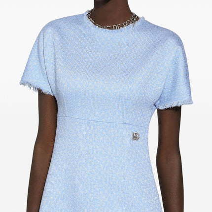 Dolce & Gabbana Rachel tweed midi dress with DG logo
