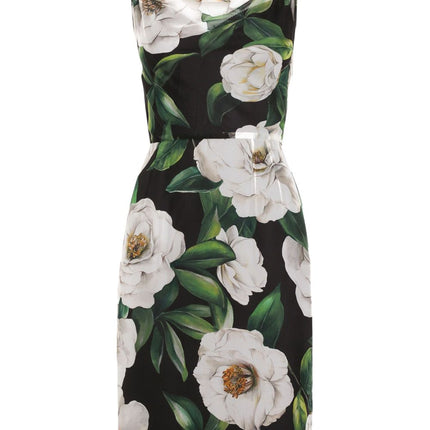 Dolce & Gabbana Gardenia-print chiffon midi dress