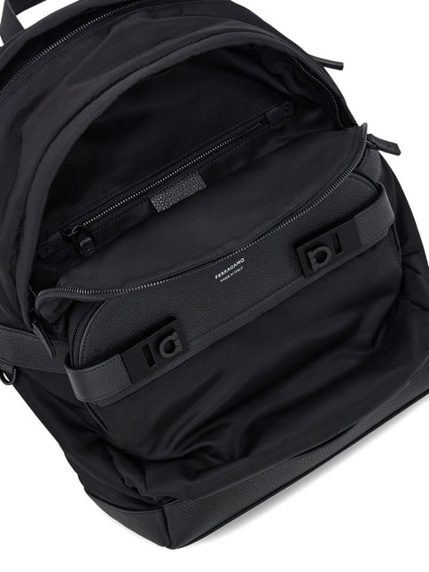 Ferragamo Men's Black Twins Nylon Backpack
