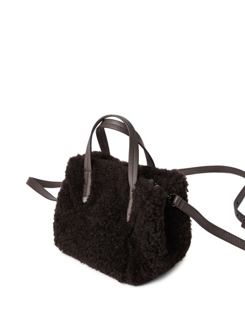 Brunello Cucinelli BC Duo mini bag in curly shearling with monili