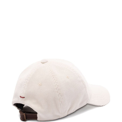 Brunello Cucinelli Baseball hat in comfortable cotton and cashmere corduroy with embroidered logo