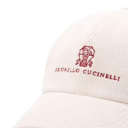 Brunello Cucinelli Baseball hat in comfortable cotton and cashmere corduroy with embroidered logo