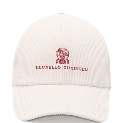 Brunello Cucinelli Baseball hat in comfortable cotton and cashmere corduroy with embroidered logo