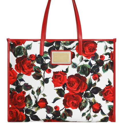 Dolce & Gabbana Large rose-print shoulder bag