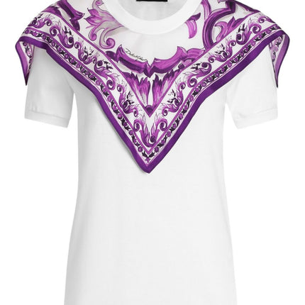 Dolce & Gabbana foulard-panelled cotton T-shirt