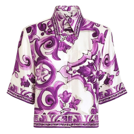 Dolce & Gabbana Silk shirt with maiolica print