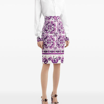 Dolce & Gabbana Cotton shirt with maiolica print