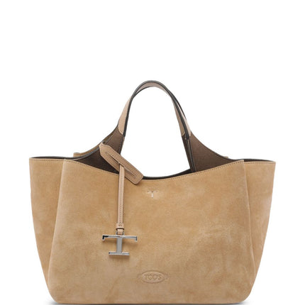 Tod's Logo-charm suede tote bag
