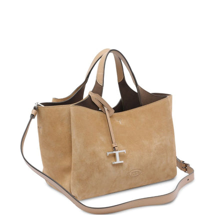 Tod's Logo-charm suede tote bag