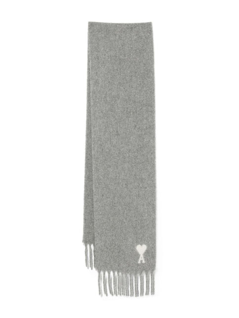 Ami Paris Ami De Coeur fringed scarf