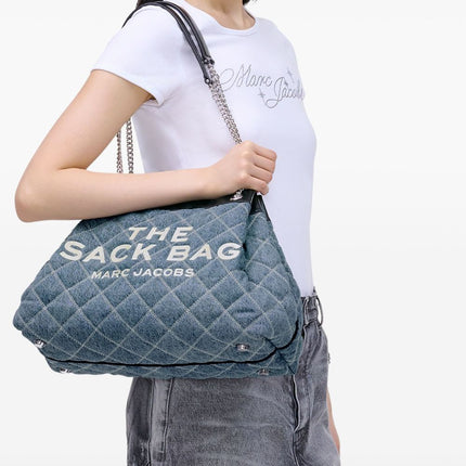 Marc Jacobs The Quilted Denim Large Chain Sack Bag