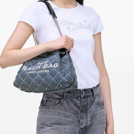 Marc Jacobs The Quilted Denim Chain Sack Bag