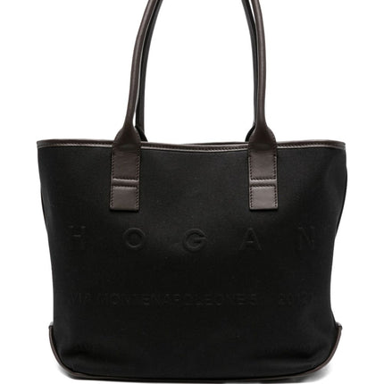 Hogan Pre Script Shopping leather-trimmed tote bag