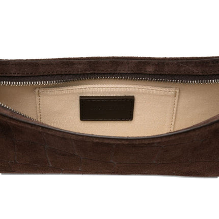 JACQUEMUS Le Bisou Perle crocodile-effect suede shoulder bag