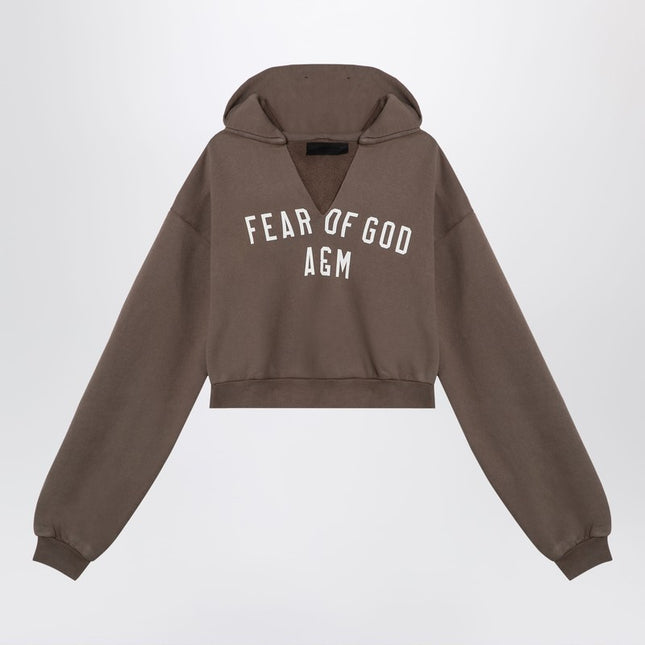 Fear of God Essentials Military green cropped sweatshirt with logo