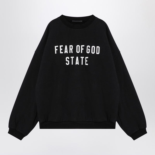 Fear of God Essentials Black sweatshirt with embroidered logo