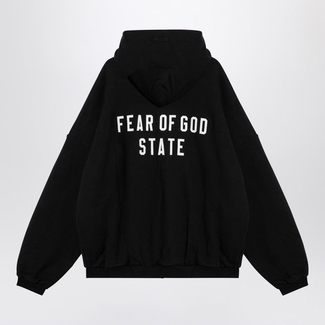 Fear of God Essentials Black zip sweatshirt with logo