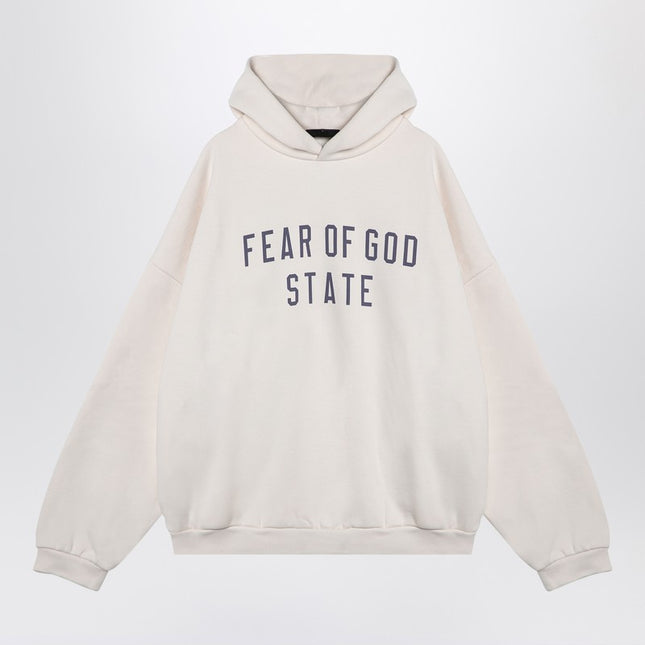 Fear of God Essentials White hoodie with logo