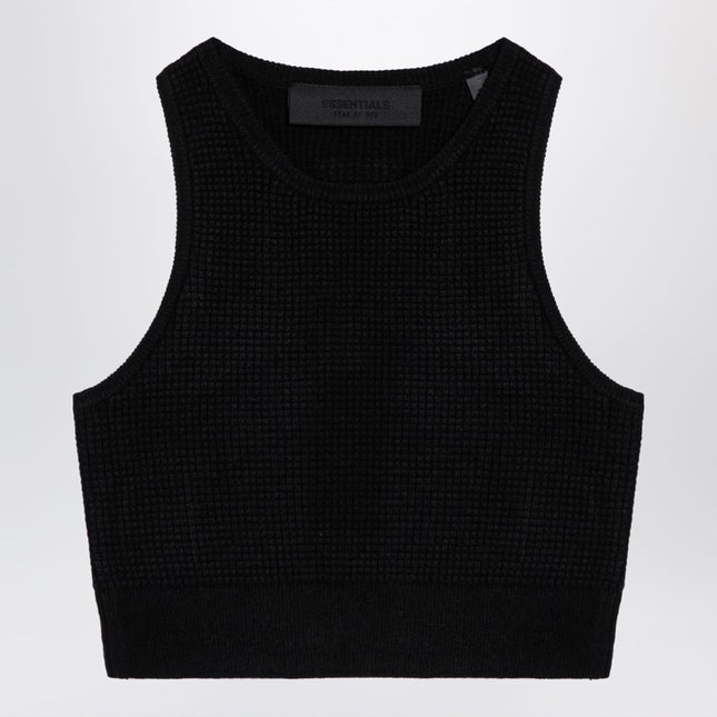 Fear of God Essentials Sporty black honeycomb tank top