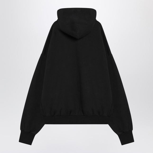 Fear of God Essentials Black hoodie with University logo