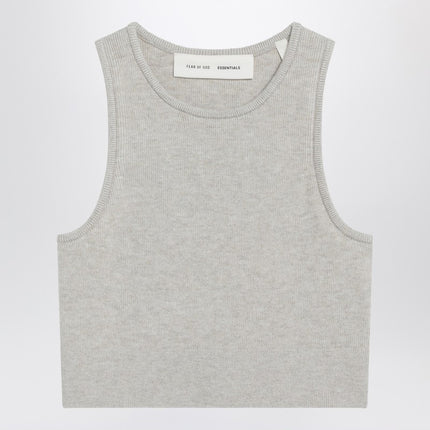 Fear of God Essentials Ribbed greige cropped top