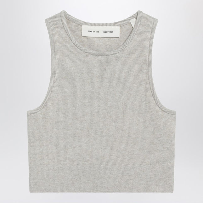 Fear of God Essentials Ribbed greige cropped top