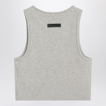 Fear of God Essentials Ribbed greige cropped top