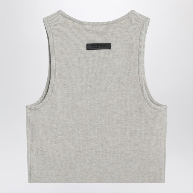 Fear of God Essentials Ribbed greige cropped top