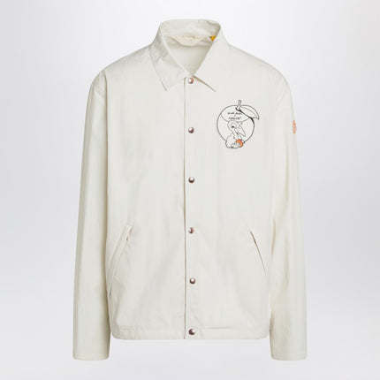 Moncler Genius White Satsuma shacket in canvas and nylon