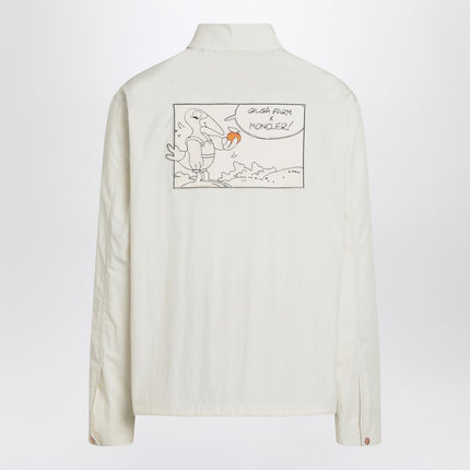 Moncler Genius White Satsuma shacket in canvas and nylon