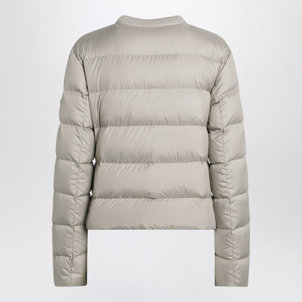 Moncler Light beige short zip-up puffer jacket
