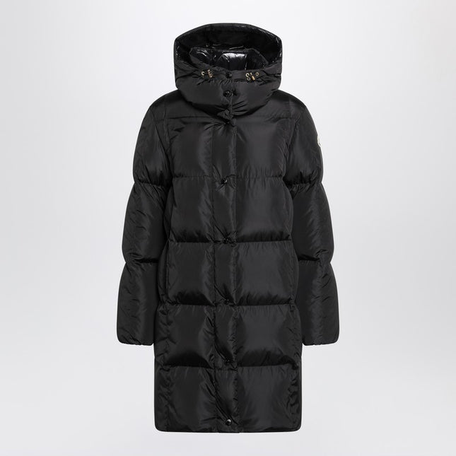 Moncler Litte long black quilted jacket