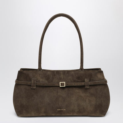 Manu Atelier Le Cambon East West Tobacco suede bag